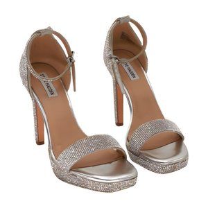 Steve Madden Jassy Dress Sandal, Women's Size 10 M, Rhinestone MSRP $109